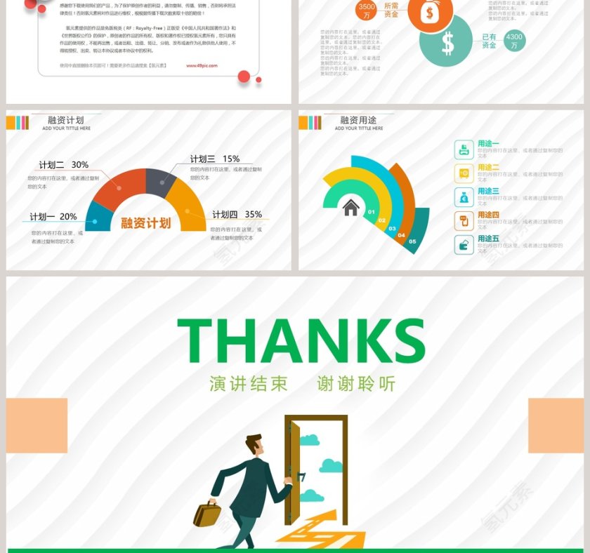 简约创业融资计划书商业计划书路演PPT模板   第6张