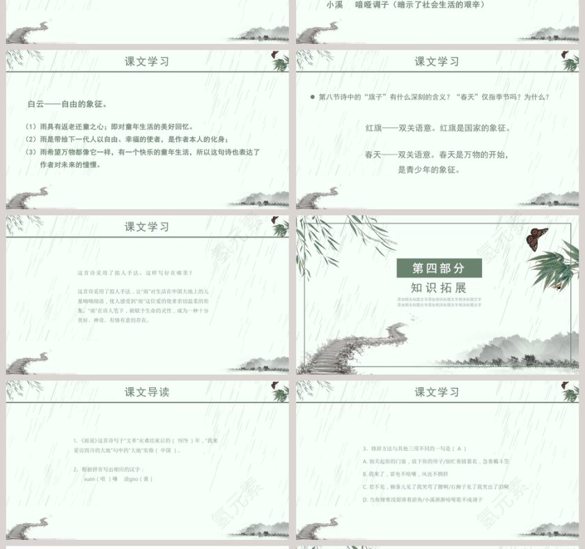 简约清新语文课件雨说PPT第4张