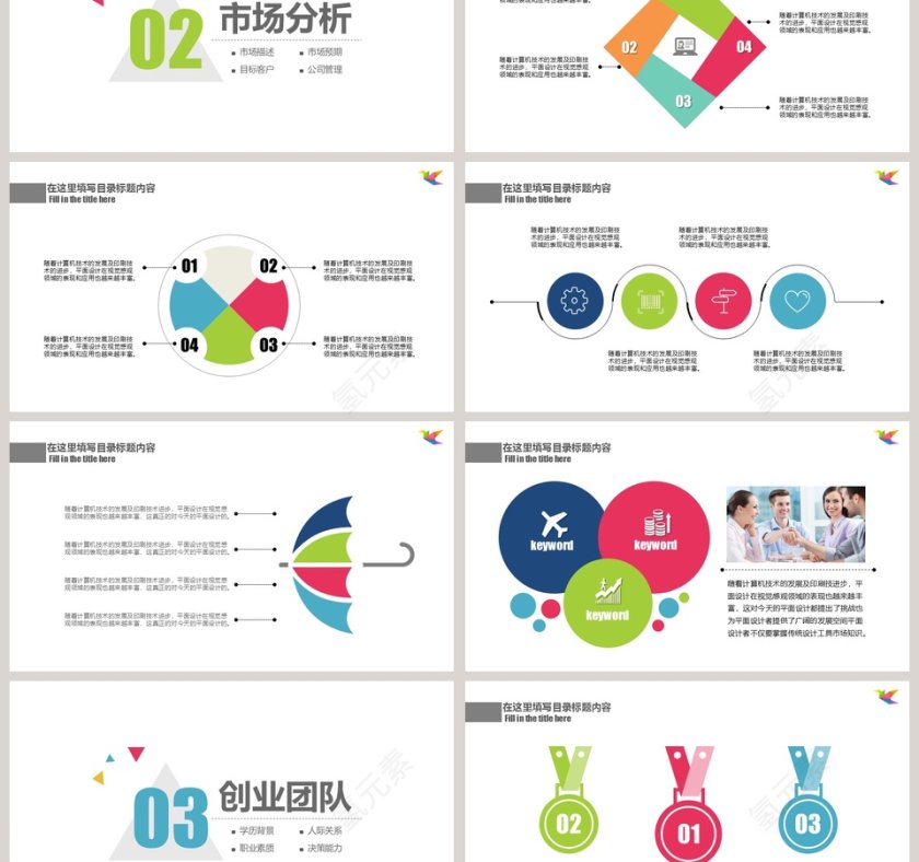 企业创业总结汇报演讲报告商务通用PPT模板第3张