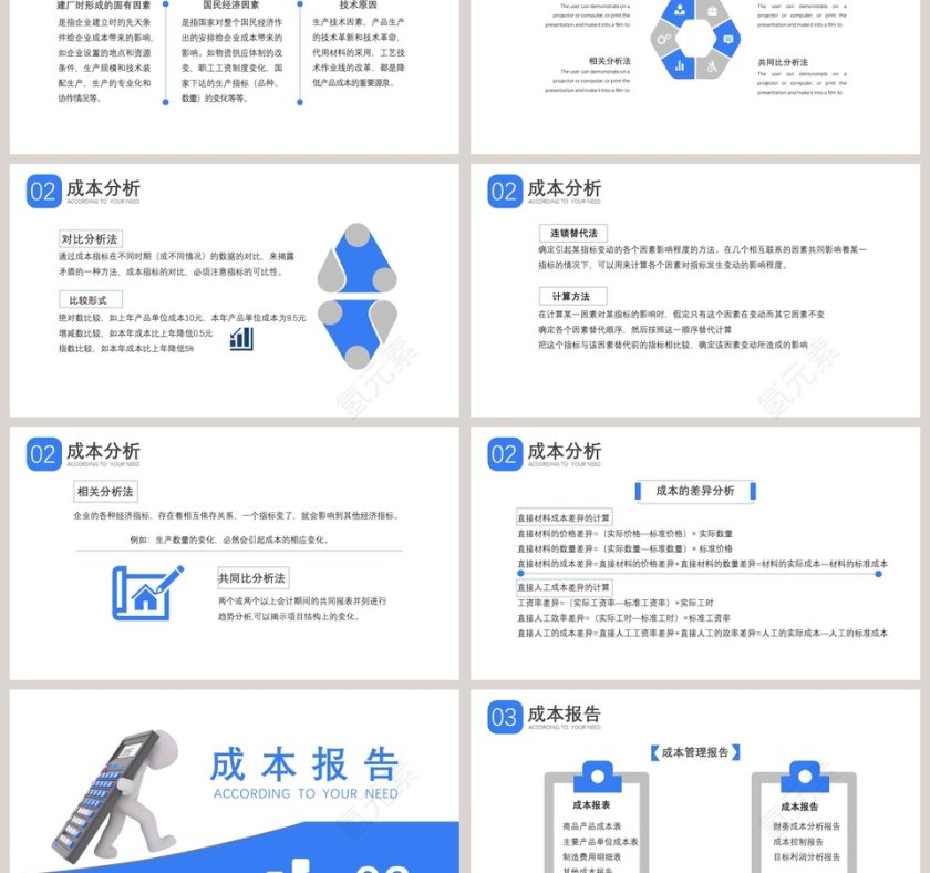 简约成本分析与报告PPT模板第3张