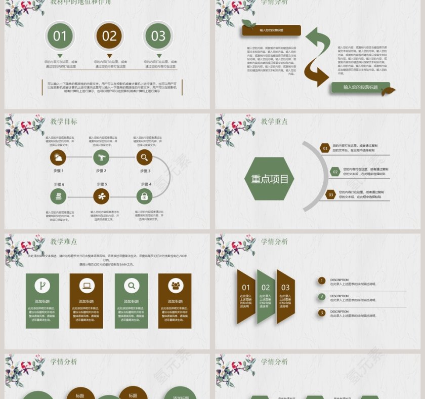 小清新教育说课PPT第2张