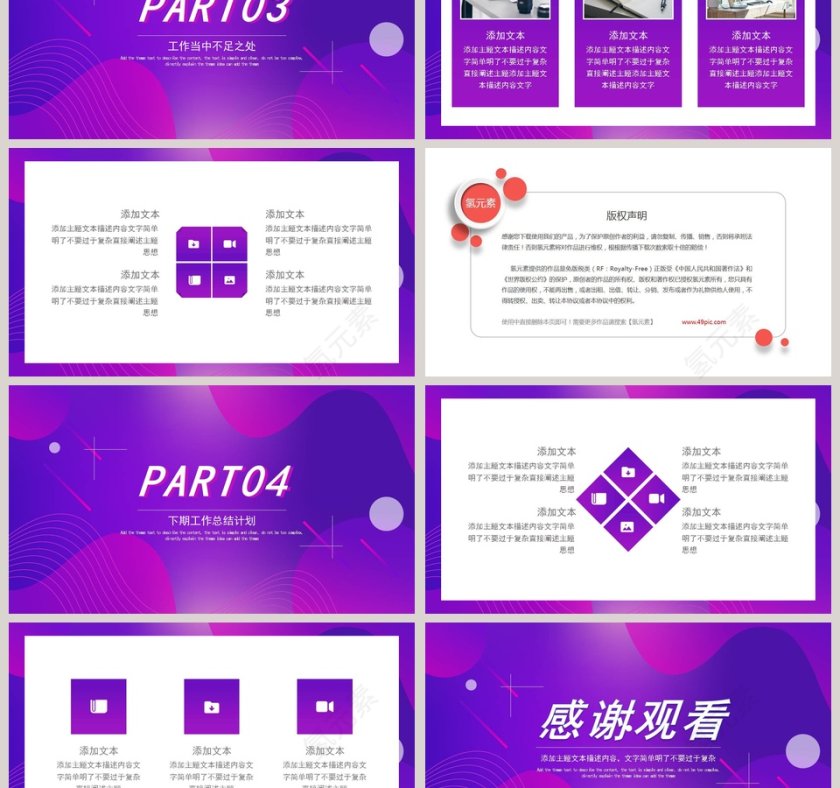 紫色大气年终总结汇报PPT模板第3张