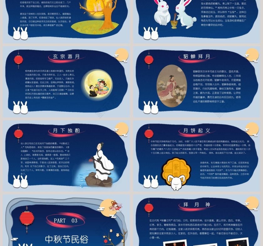 小学幼儿园中秋节民俗中秋节快乐PPT模板第3张