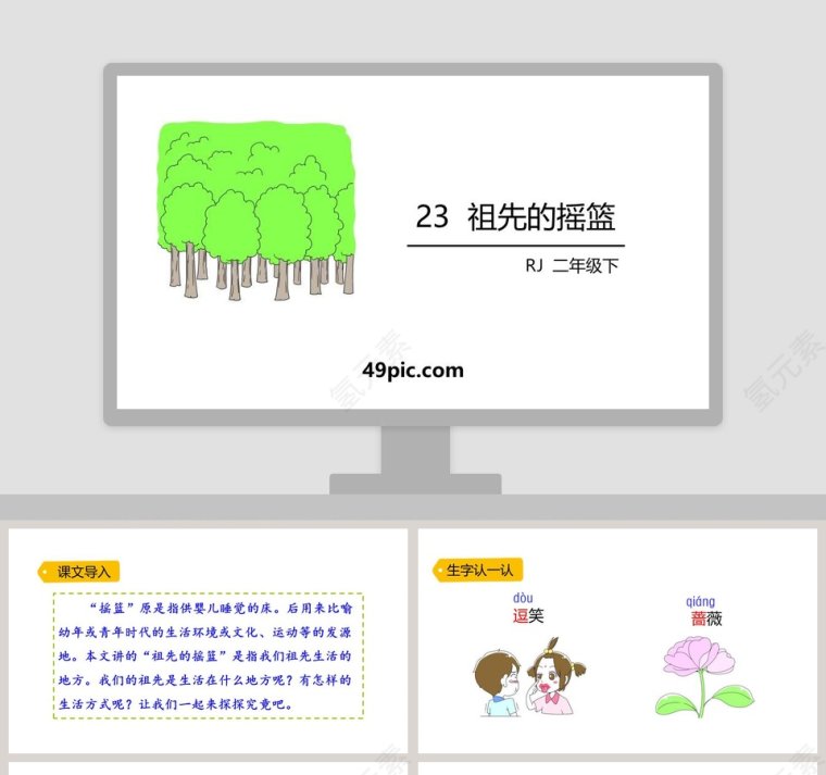 课文解析二年级语文下册祖先的摇篮语文课件PPT第1张