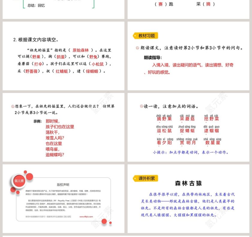 课文解析二年级语文下册祖先的摇篮语文课件PPT第4张