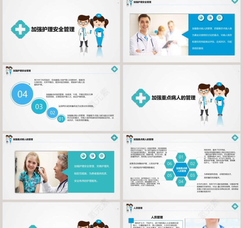 蓝色清新立体护士长工作述职PPT第2张
