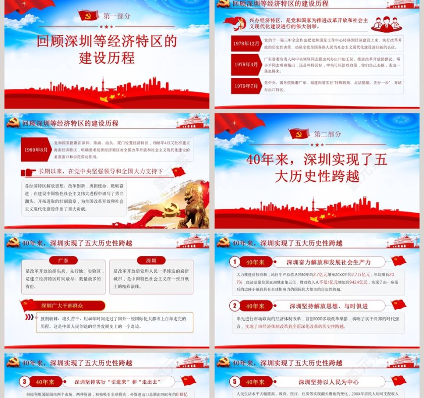 奋进四十载再谱新篇章深圳经济特区建立40周年庆祝大会讲话学习PPT模板第2张