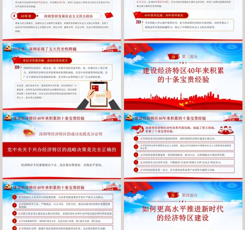 奋进四十载再谱新篇章深圳经济特区建立40周年庆祝大会讲话学习PPT模板第3张