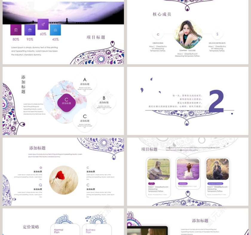 欧美复古主题PPT模板第2张