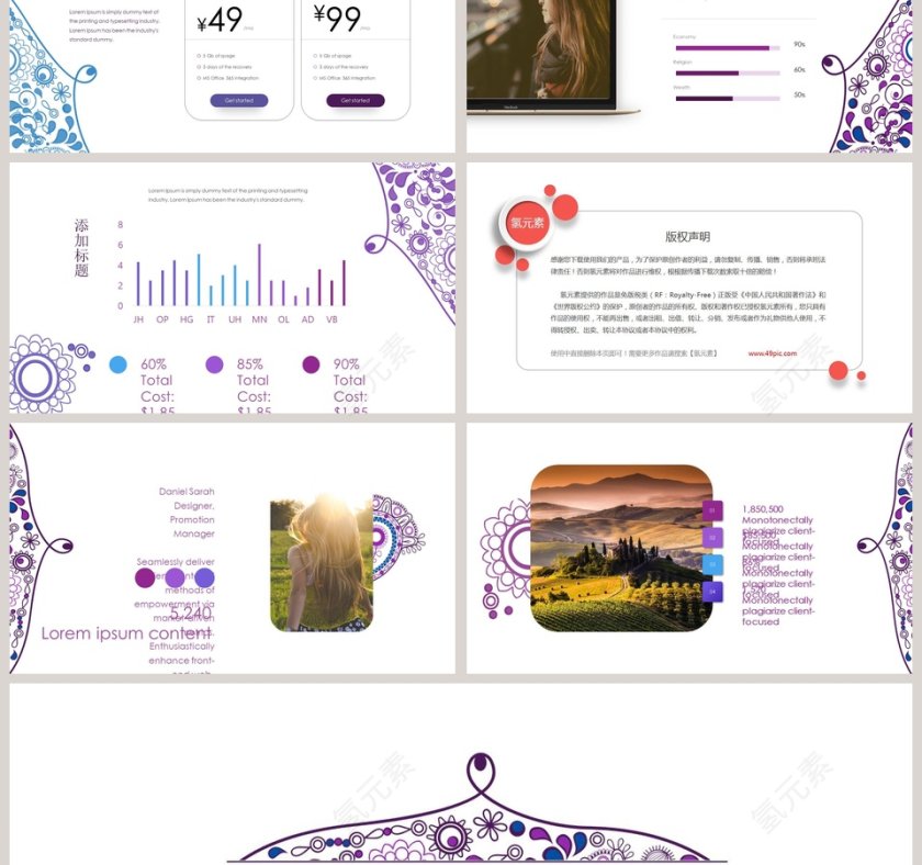 欧美复古主题PPT模板第3张