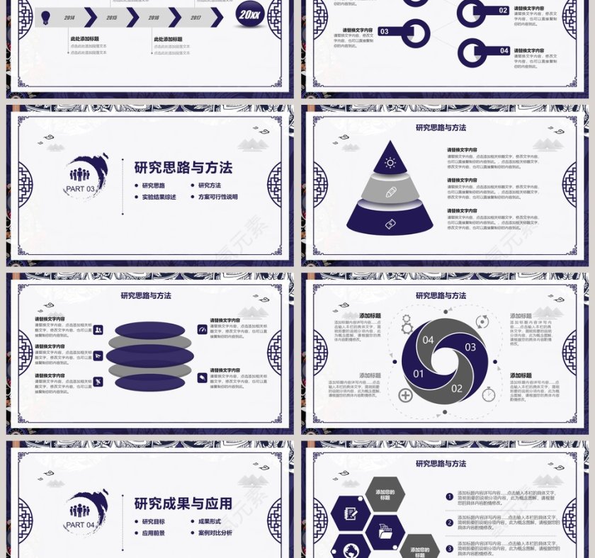 民族风毕业答辩通用模板PPT第3张