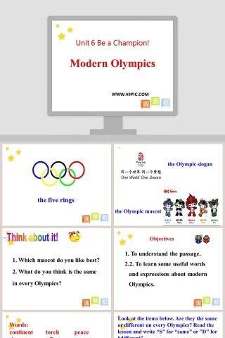 Modern Olympics-Unit 6 Be a Champion教学ppt课件