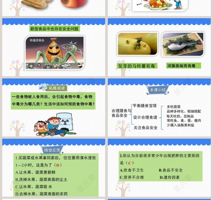 合理膳食与食品安全-北师大版七年级下册第八章教学ppt课件第4张