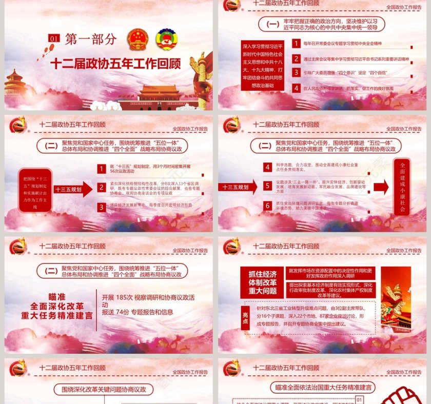 全国政协常委会政府报ppt模板第2张