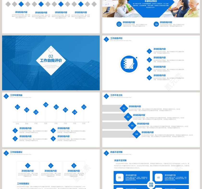蓝色简约清新20xx年述职报告PPT 第3张