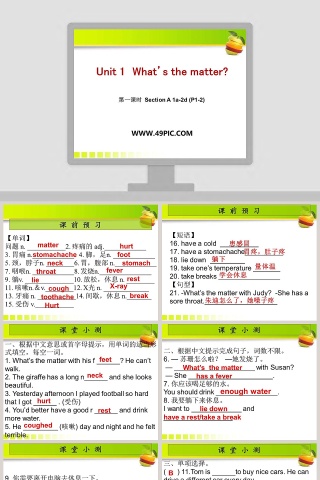 Unit 1  Whats the matter-第一课时教学ppt课件