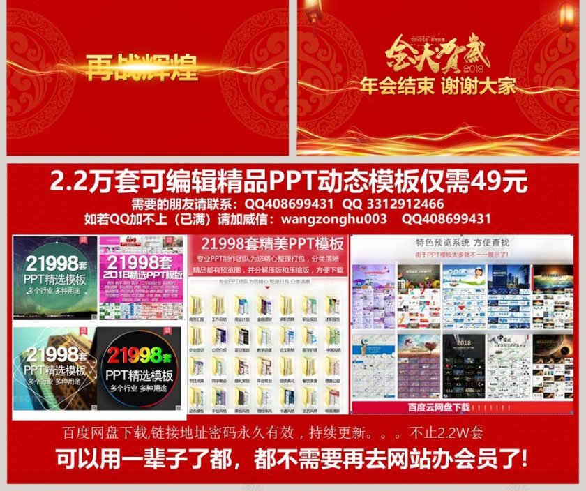 红色背景喜庆年会颁奖典礼PPT模板第5张