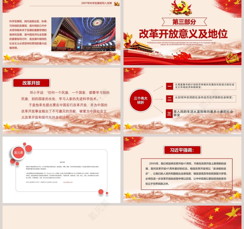 纪念改革开放41周年党课PPT第5张