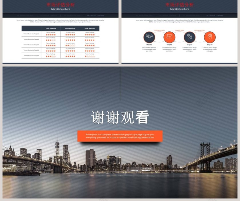 城市沉稳蓝大气商业计划书PPT模板第5张