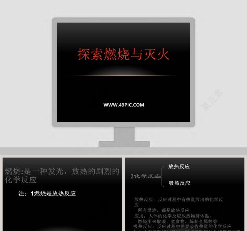探索燃烧与灭火：医学护理中的PPT模板第1张