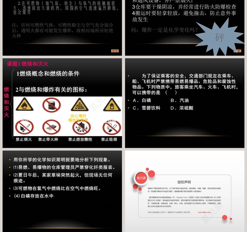 探索燃烧与灭火：医学护理中的PPT模板第7张