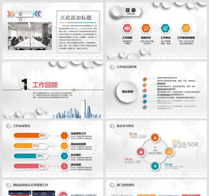 完整框架个人述职报告PPT第2张