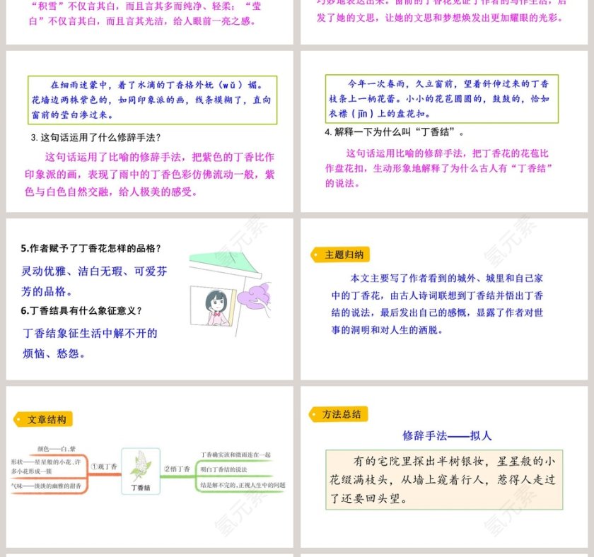 课文解析六年级语文上册丁香结语文课件PPT第4张