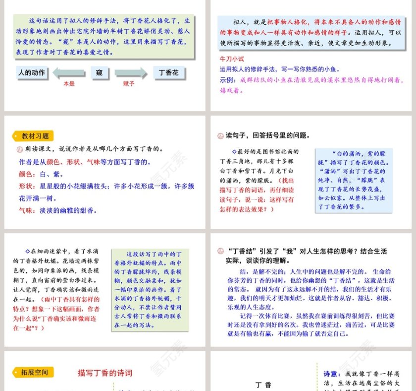 课文解析六年级语文上册丁香结语文课件PPT第5张