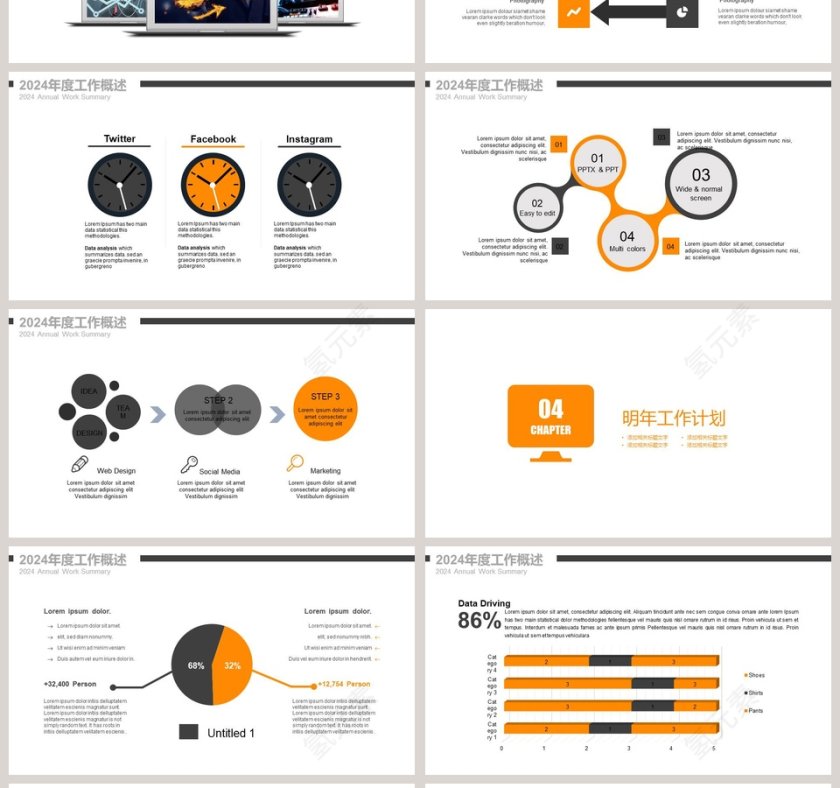 大气活力橙房地产建筑PPT模板第4张
