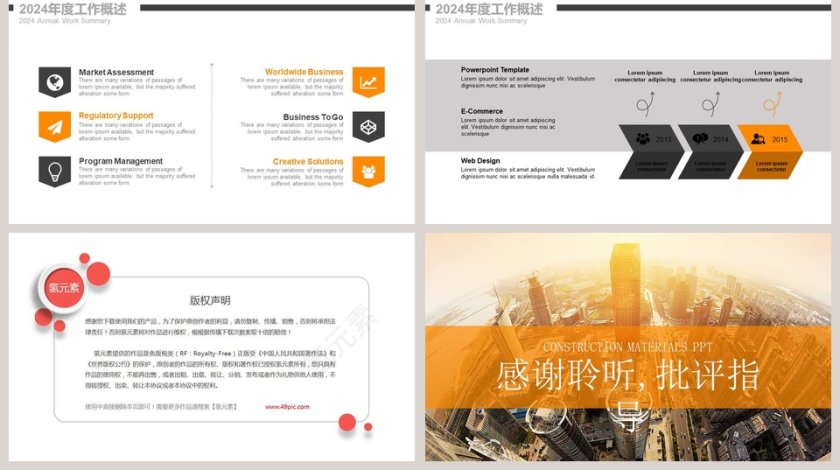 大气活力橙房地产建筑PPT模板第5张