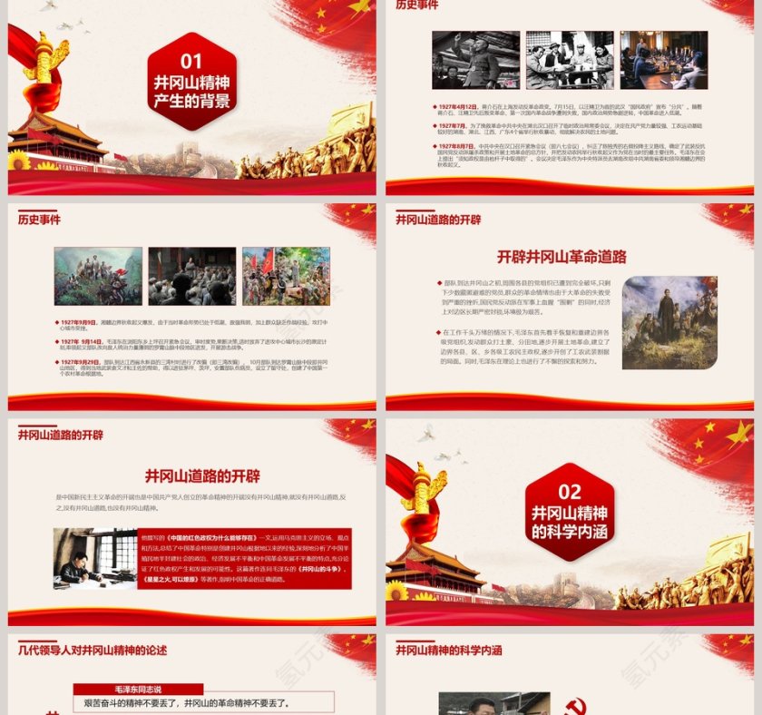 弘扬井冈山精神坚定理想信念微党课课件第二批不忘初心PPT第2张