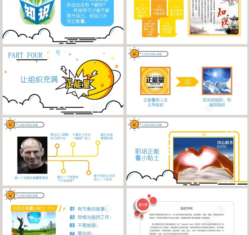 清新简约唤醒正能量教育培训PPT第6张