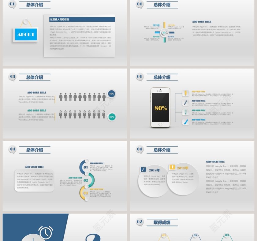 微立体风格商务工作汇报总结报告PPT模板第2张