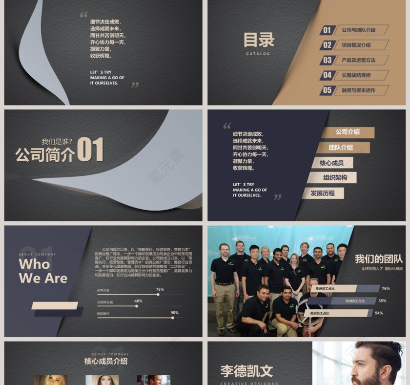 黑色商务高端融资计划PPT模板第2张