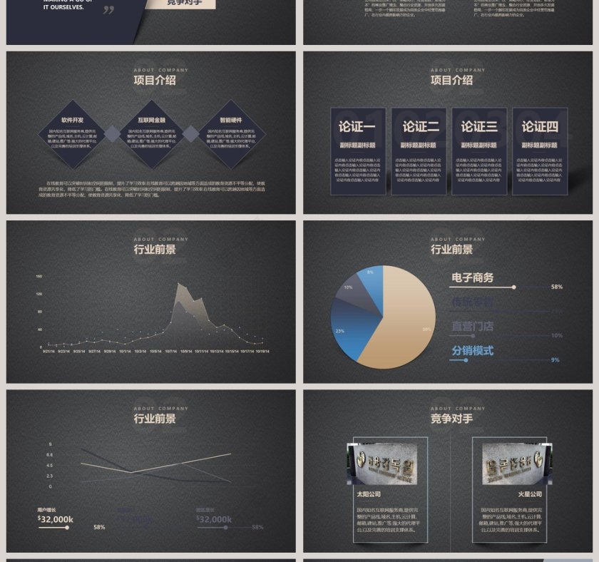 黑色商务高端融资计划PPT模板第4张