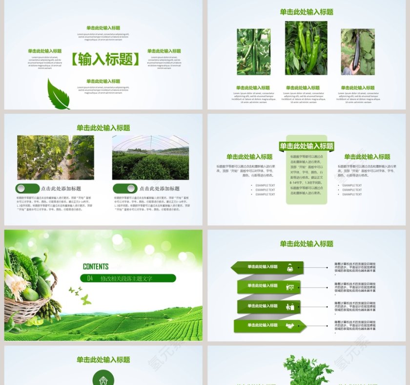 健康生活绿色清新有机农业生态旅游PPT模板第5张