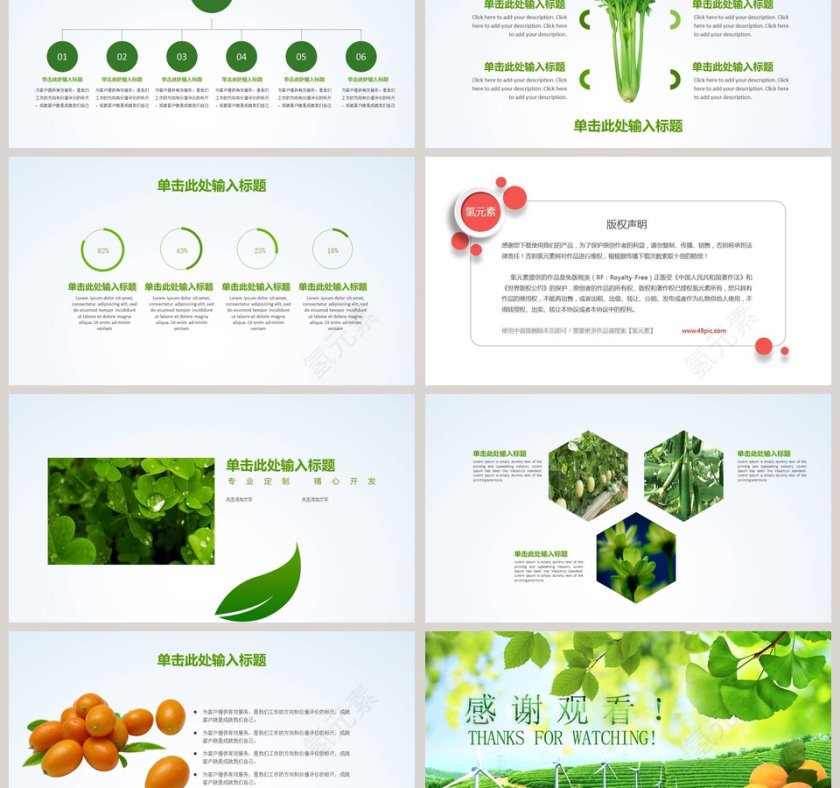 健康生活绿色清新有机农业生态旅游PPT模板第6张