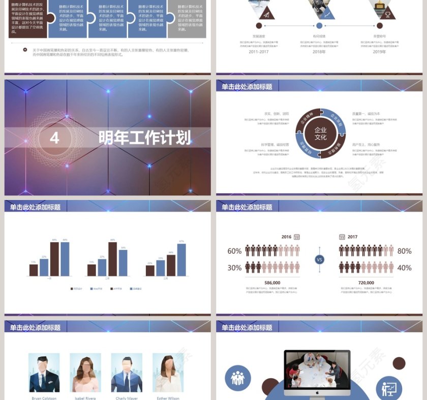 互联网工作总结PPT模板第6张