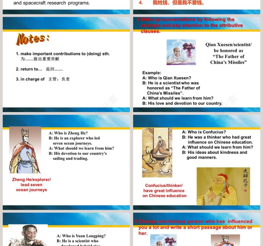 Unit 5 Topic 2-He is really the pride of China - 代表中国的骄傲人物slides PPT模板第4张