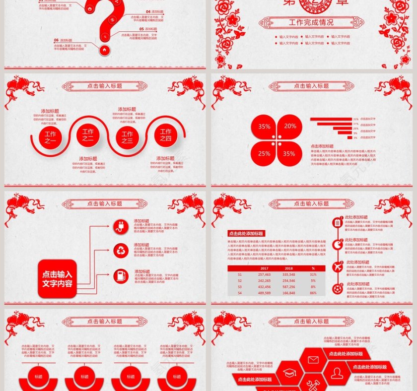 中国风喜庆年终总结报告PPT第3张