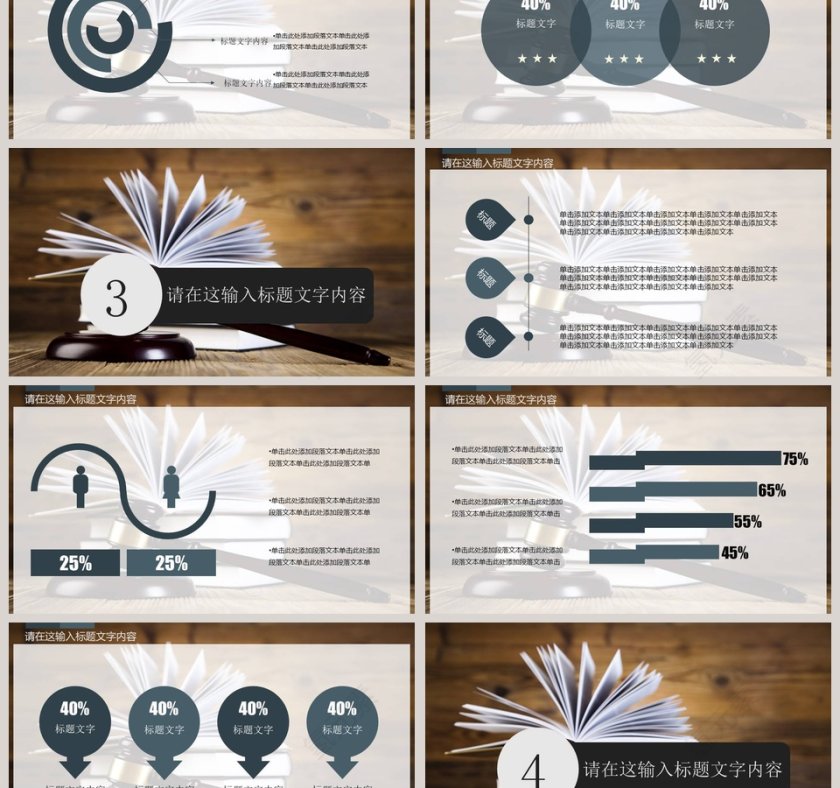 法律法院工作汇报PPT模板第3张