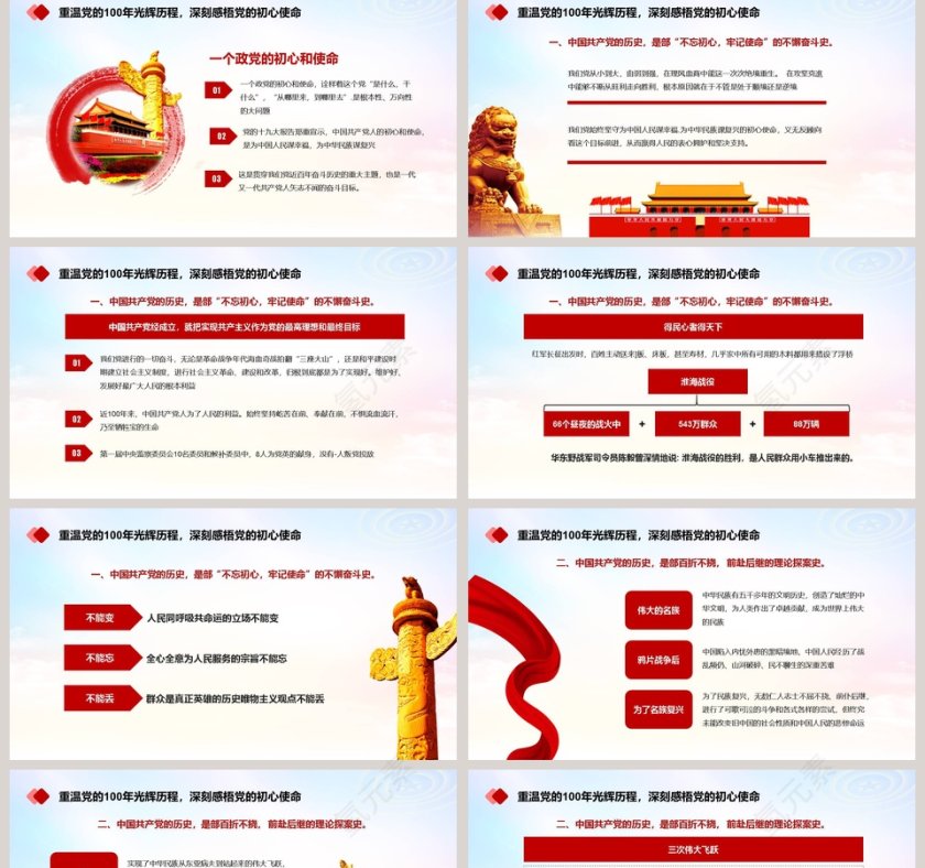 党的百年光辉历史专题党课PPT模板第2张