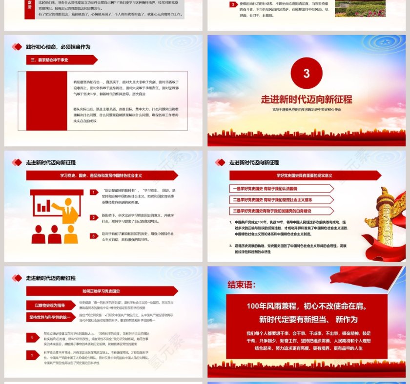 党的百年光辉历史专题党课PPT模板第4张
