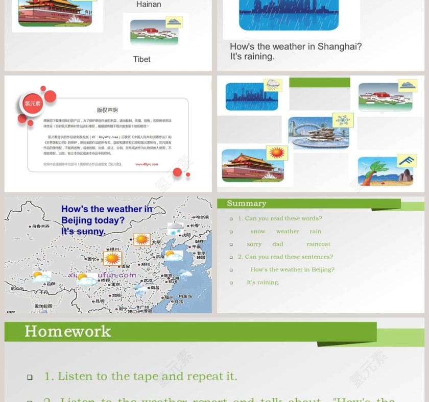 Unit 5 Weather-Lesson 2 Its snowing - 教育培训PPT模板第3张