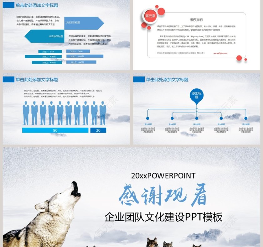 狼性文化企业团队文化建设PPT模板 第5张