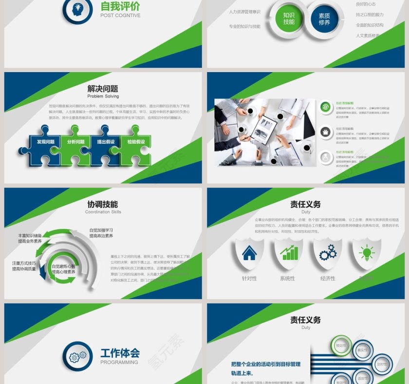 简约清爽大气述职报告PPT第3张