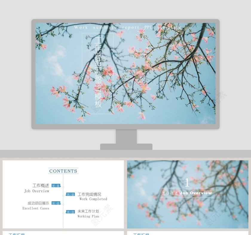 工作总结汇报PPT模板 第1张