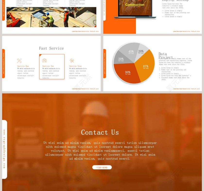 工地场景再现房地产建筑PPT模板第3张