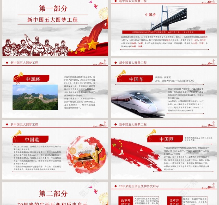 庆祝中华人民共和国建国70周年ppt第2张