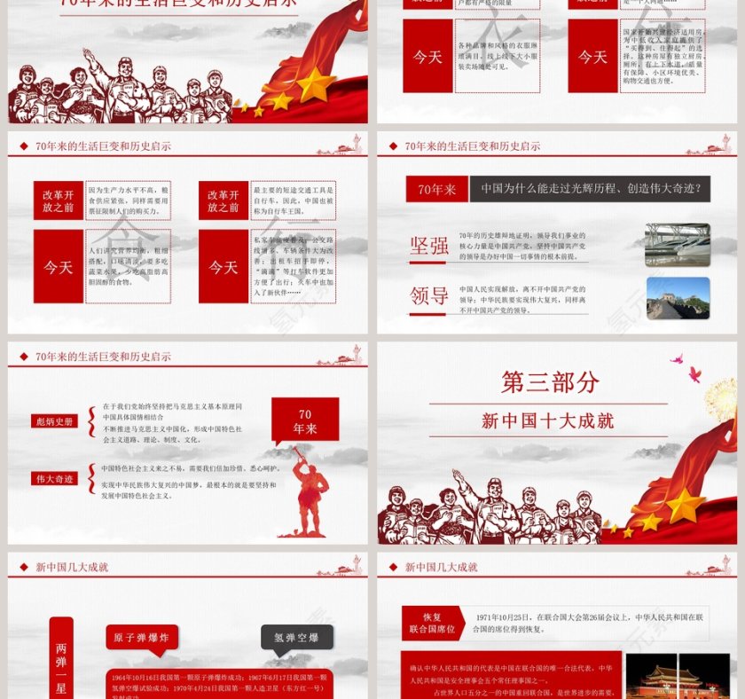 庆祝中华人民共和国建国70周年ppt第3张